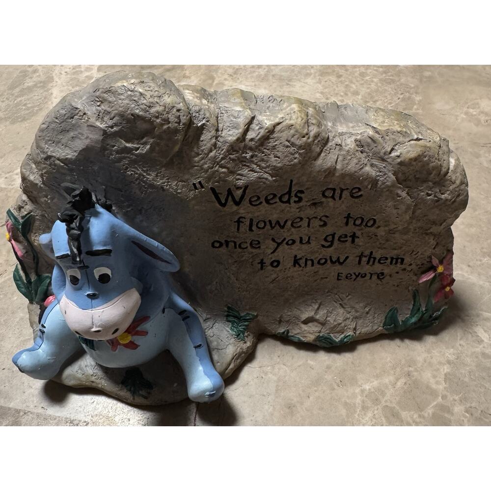 Disney Eeyore Garden Rock Statue Weeds Are Flowers Too Disney